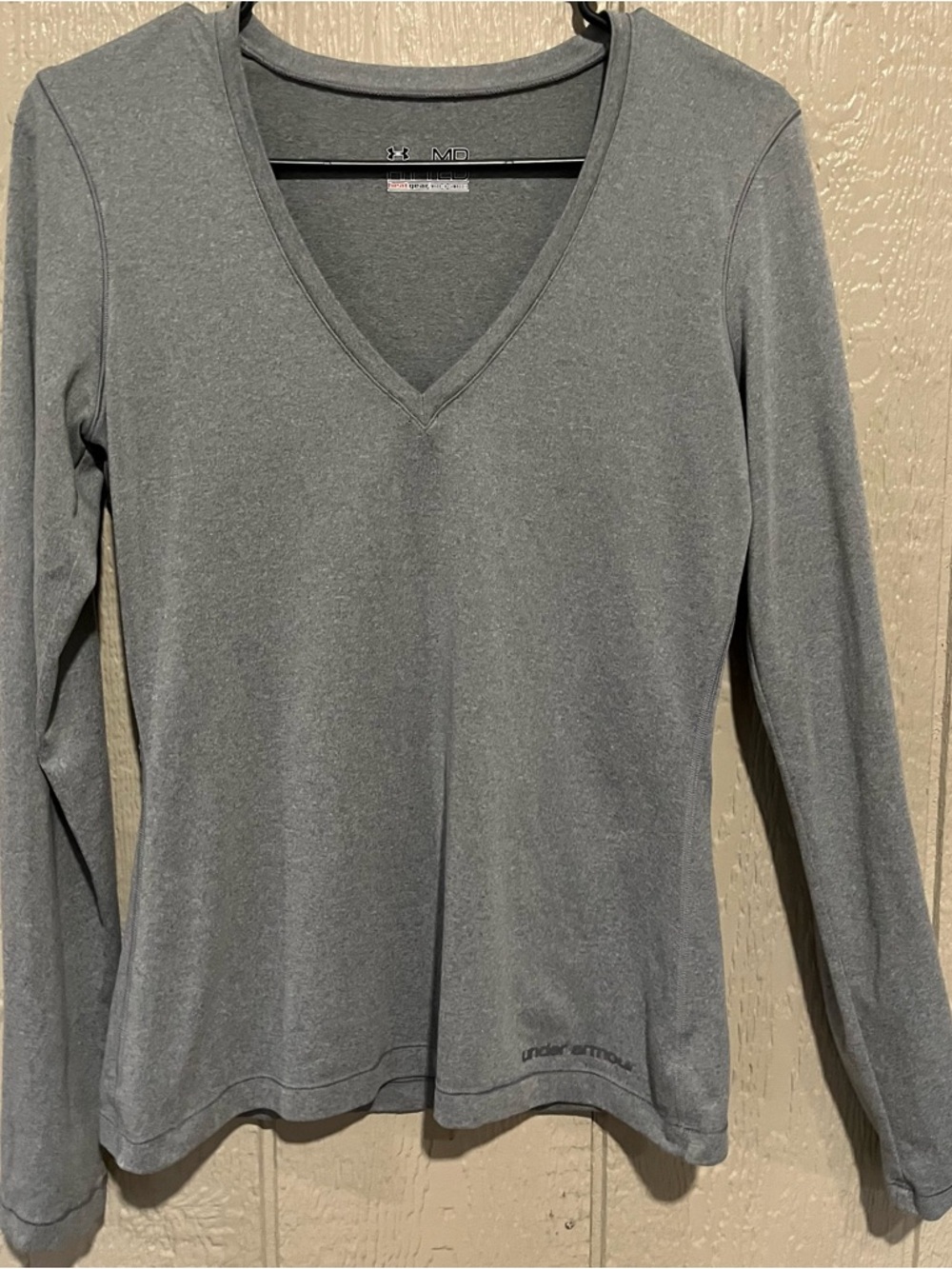 Under Armour Women's Long Sleeve V-Neck Top - Heather Gray